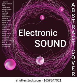 Cobertura vectorial mínima. Diseño de portada para el festival de música electrónica.  Plantilla web moderna. Negocio, experiencia tecnológica. Composición musical abstracta.