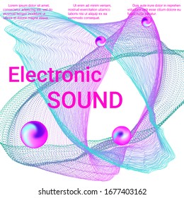 Minimal vector coverage. Cover design for electronic music festival.  Modern liquid web template. Business , technology background. Music abstract composition.