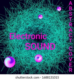 Minimal vector coverage. Cover design for electronic music festival.  Abstract sound wave. Cover layout template.
