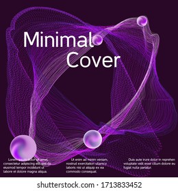 Minimal vector coverage. Cover design for electronic music festival.  Abstract sound wave. Cover layout template.