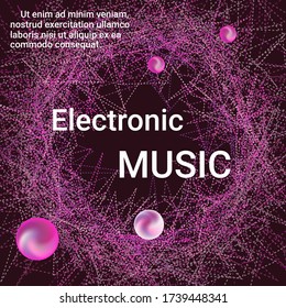 Minimal vector coverage. Cover design for electronic music festival.  Abstract sound wave. Cover layout template.