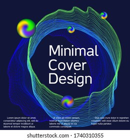 Minimal vector coverage. Cover design for electronic music festival.  Abstract sound wave. Cover layout template.
