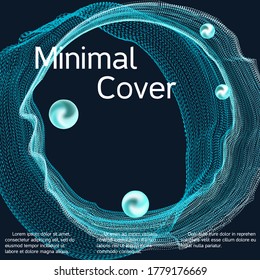 Minimal vector coverage. Cover design for electronic music festival.  Abstract sound wave. Cover layout template.