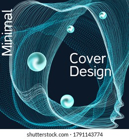 Minimal vector coverage. Cover design for electronic music festival.  Abstract sound wave. Cover layout template.