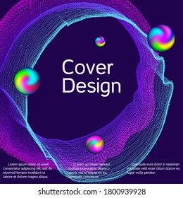 Minimal vector coverage. Cover design for electronic music festival.  Abstract sound wave. Cover layout template.