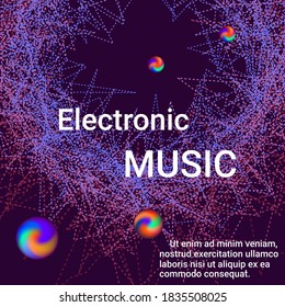 Minimal vector coverage. Cover design for electronic music festival.  Abstract sound wave. Cover layout template.