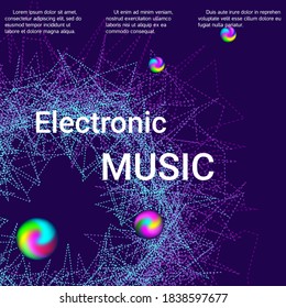 Minimal vector coverage. Cover design for electronic music festival.  Abstract sound wave. Cover layout template.