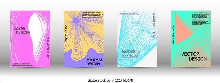 Minimal vector coverage. A set of trendy covers. Abstract cover with the effect of movement and distortion. Trendy geometric patterns. EPS10 Vector Design.