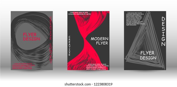 Minimal vector coverage. A set of trendy covers. Abstract cover with the effect of movement and distortion. Trendy geometric patterns. EPS10 Vector Design.