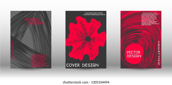 Minimal vector coverage. A set of trendy covers. Wave lines.Striped background. Trendy geometric patterns. EPS10 Vector Design.