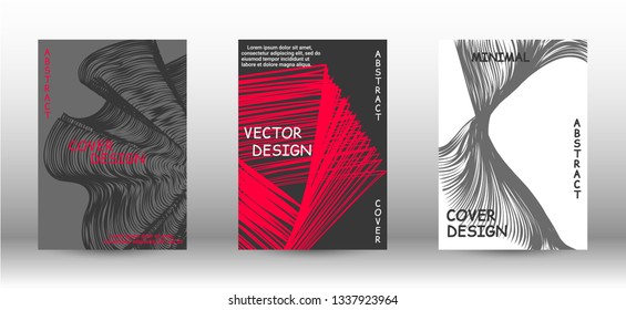 Minimal vector coverage. A set of trendy covers. Abstract cover with the effect of movement and distortion. Trendy geometric patterns. EPS10 Vector Design.