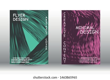 Minimal vector coverage.  A set of trendy covers. Wave lines.Striped background.  Trendy geometric patterns. EPS10 Vector Design.