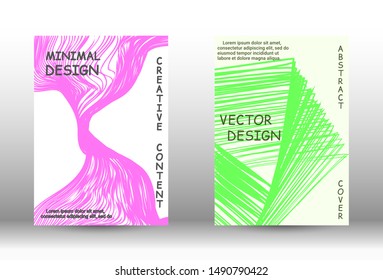 Minimal vector coverage.  A set of trendy covers. Wave lines.Striped background.  Trendy geometric patterns. EPS10 Vector Design.