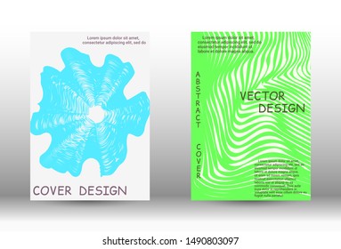 Minimal vector coverage.  A set of trendy covers. Wave lines.Striped background.  Trendy geometric patterns. EPS10 Vector Design.