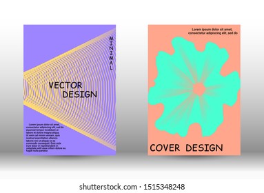 Minimal vector coverage.  A set of trendy covers. Wave lines.Striped background.  Trendy geometric patterns. EPS10 Vector Design.
