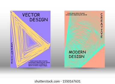 Minimal vector coverage.  A set of trendy covers. Wave lines.Striped background.  Trendy geometric patterns. EPS10 Vector Design.