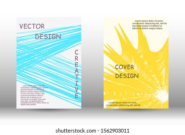 Minimal vector coverage.  A set of trendy covers. Wave lines.Striped background.  Trendy geometric patterns. EPS10 Vector Design.