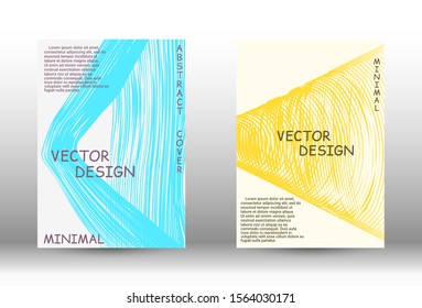 Minimal vector coverage.  A set of trendy covers. Wave lines.Striped background.  Trendy geometric patterns. EPS10 Vector Design.