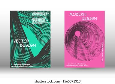 Minimal vector coverage.  A set of trendy covers. Wave lines.Striped background.  Trendy geometric patterns. EPS10 Vector Design.