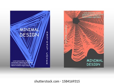Minimal vector coverage.  A set of trendy covers. Wave lines.Striped background.  Trendy geometric patterns. EPS10 Vector Design.