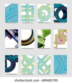 Vetor mínimo cobre o conjunto de fundo, estilo futurista geométrico