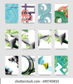 El vector mínimo cubre el conjunto de fondo, estilo futurista geométrico