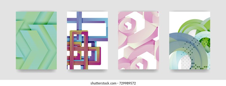 El vector mínimo cubre el conjunto de fondo, estilo futurista geométrico