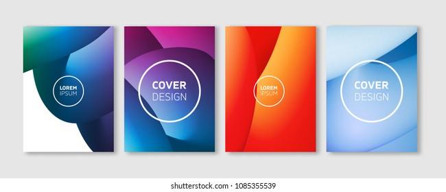 Minimal Vector Covers Design - Abstract Liquid 3D Curve Lines in Vibrant Color - Editable Blob Flyer Templates Vector Background