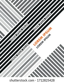 Minimal Vector covers design. Abstract black and white book cover design with lines pattern background vector illustration.