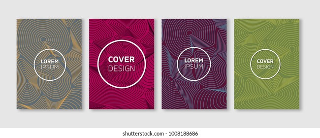 Minimal Vector Covers Design | Cool Vibrant Colors Topographic Lines Illustrations | Future Poster Templates