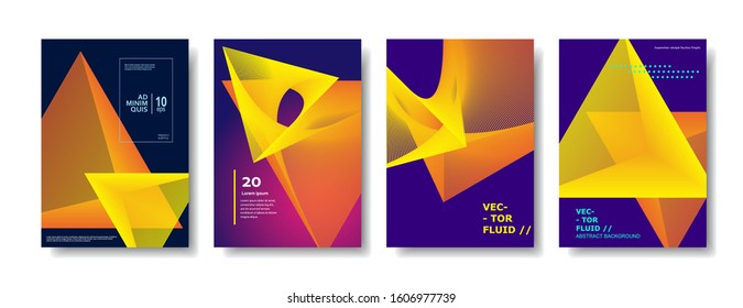 Minimal Vector covers design. Cool halftone gradients. Future poster template.