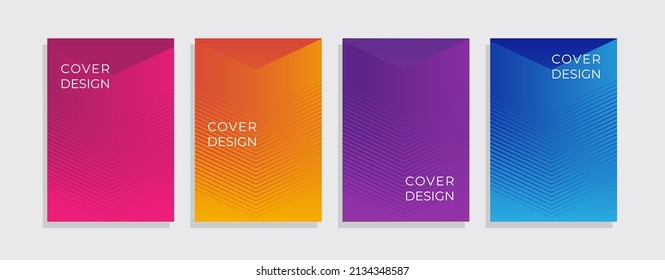 Minimal vector covers design with cool gradients and abstract lines. Dynamic pattern backdrop in editable eps10 background template. Future-themed presentation template.