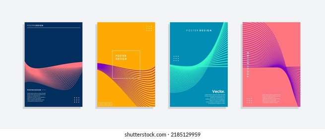 Minimal Vector covers design. Cool futuristic line halftone gradients. Future Poster template.