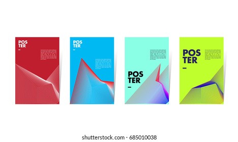 Minimal vector covers design. Cool gradients. Future geometric template.