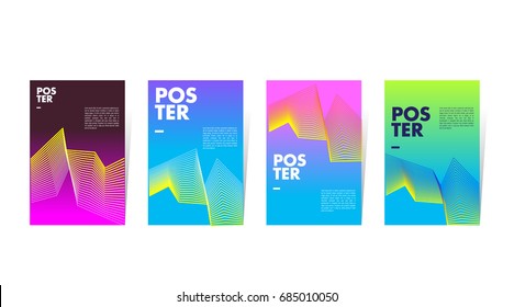 Minimal vector covers design. Cool gradients. Future geometric template.