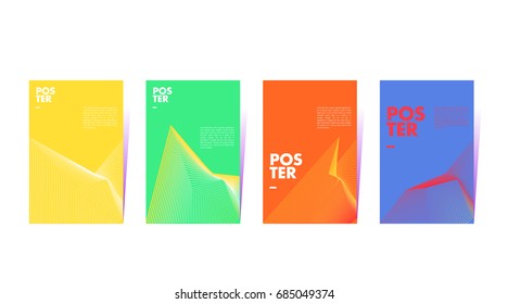 Minimal vector covers design. Cool gradients. Future geometric template.