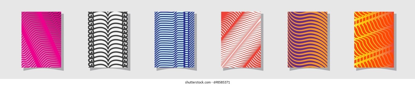 Minimal Vector covers design. Cool halftone gradients. Future geometric template