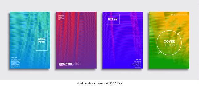 Minimal Vector covers design. Cool halftone gradients. Future Poster template.