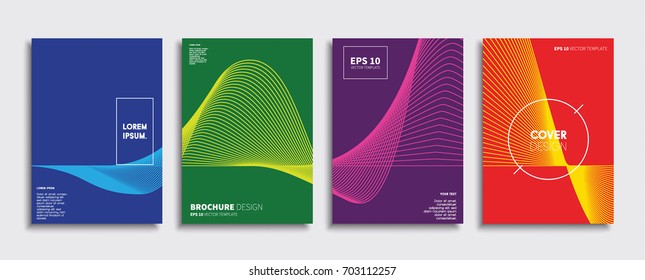 Minimal Vector covers design. Cool halftone gradients. Future Poster template