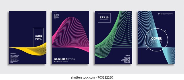 Diseño de cubiertas de vectores mínimos. Gradientes de medio tono frío. Plantilla de póster futuro