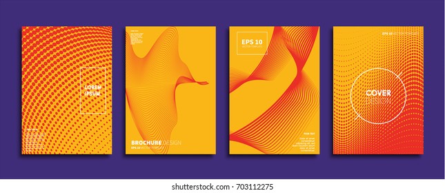 Minimal Vector covers design. Cool halftone gradients. Future Poster template