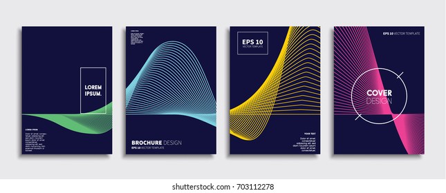 Minimal Vector covers design. Cool halftone gradients. Future Poster template