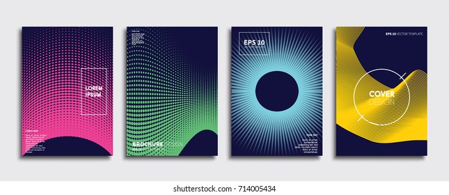 Minimal Vector covers design. Cool halftone gradients. Future Poster template.