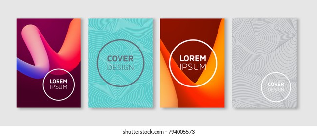 Minimal Vector covers design. Cool Vibrant colors illustrations. Future Poster template.