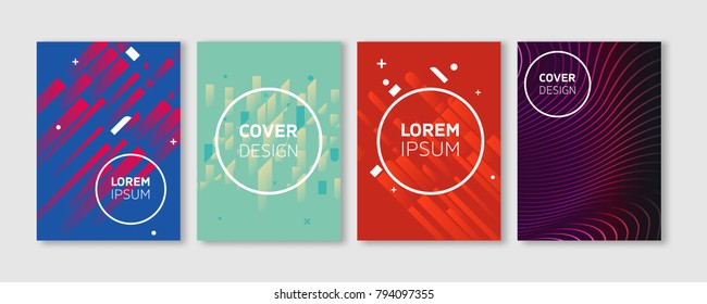 Minimal Vector covers design. Cool Vibrant colors flat illustrations. Future Poster template.