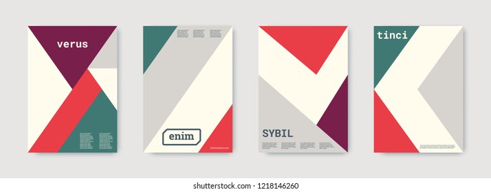 Minimal vector covers design. Geometric cover. Blue, pink, gold, white, bright colorful set graphic design. Shapes patterns. Triangle template. Cool minimal vector covers design. Business concept.
