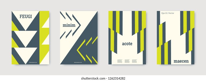 Minimal vector covers design. Geometric cover. Blue, pink, gold, white, bright colorful set graphic design. Shapes patterns. Triangle template. Cool minimal vector covers design. Business concept.