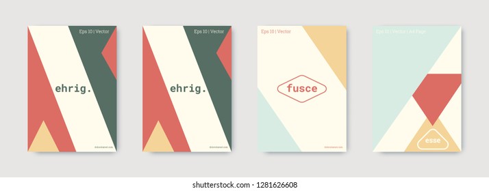 Minimal vector covers design. Geometric cover. Blue, pink, gold, white, bright colorful set graphic design. Shapes patterns. Triangle template. Cool minimal vector covers design. Business concept.