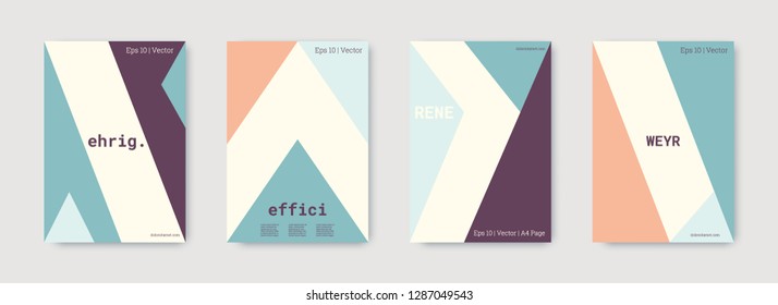 Minimal vector covers design. Geometric cover. Blue, pink, purple, white, bright colorful set graphic design. Shapes patterns. Triangle template. Cool minimal vector covers design. Business concept.