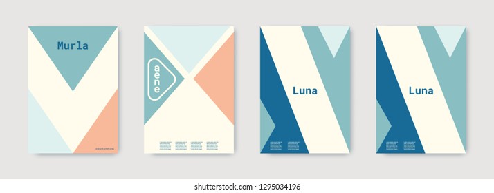Minimal vector covers design. Geometric cover. Blue, pink, indigo, white, bright colorful set graphic design. Shapes patterns. Triangle template. Cool minimal vector covers design. Business concept.